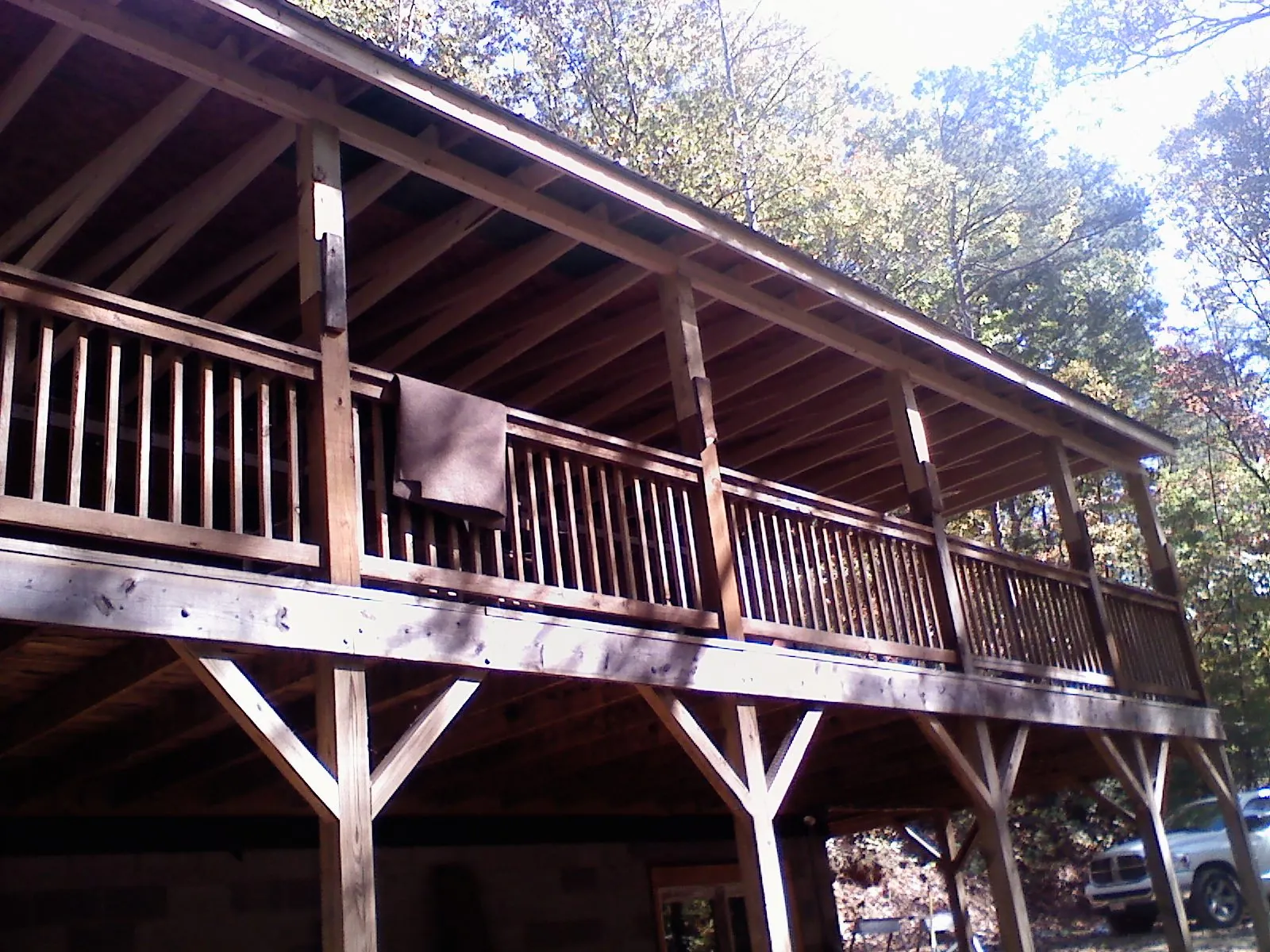 Timber framing under a new elevated porch and deck — Roof Leak Repair in Starr by Roofing Brothers